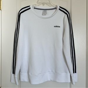 Adidas Women’s White 3-Stripes Sweatshirt Size Medium